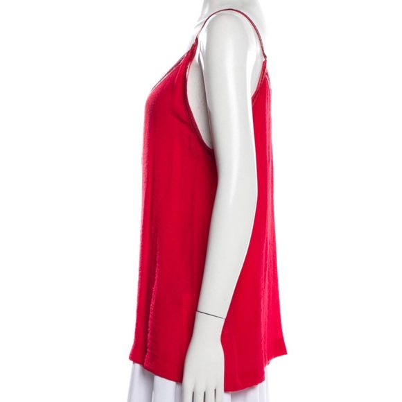 Maje Red Lace Trim Camisole - Picture 2 of 8